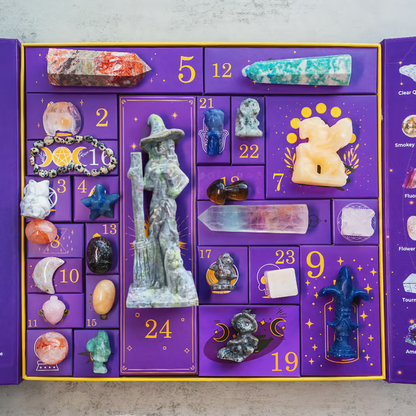 Skanto | Halloween Crystal Advent Calendar | 31-Day Countdown Box | Healing Stone Collection