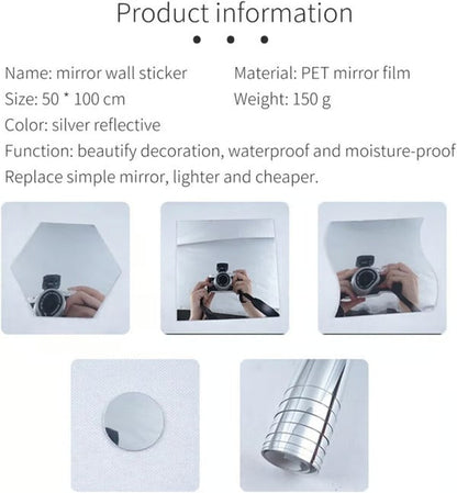 BowLift | Flexible Mirror Sheets | Shatterproof PET Wall Mirror | Peel & Stick Design | Lightweight & Safe