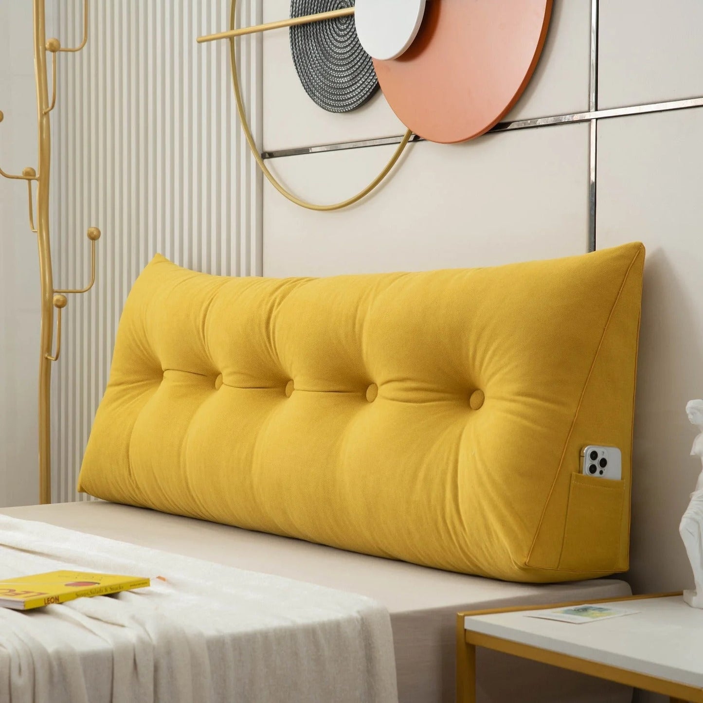 Skanto | Ergonomic Angle Pillow | Back and Neck Support with Removable Cover for Bed and Sofa Relaxation