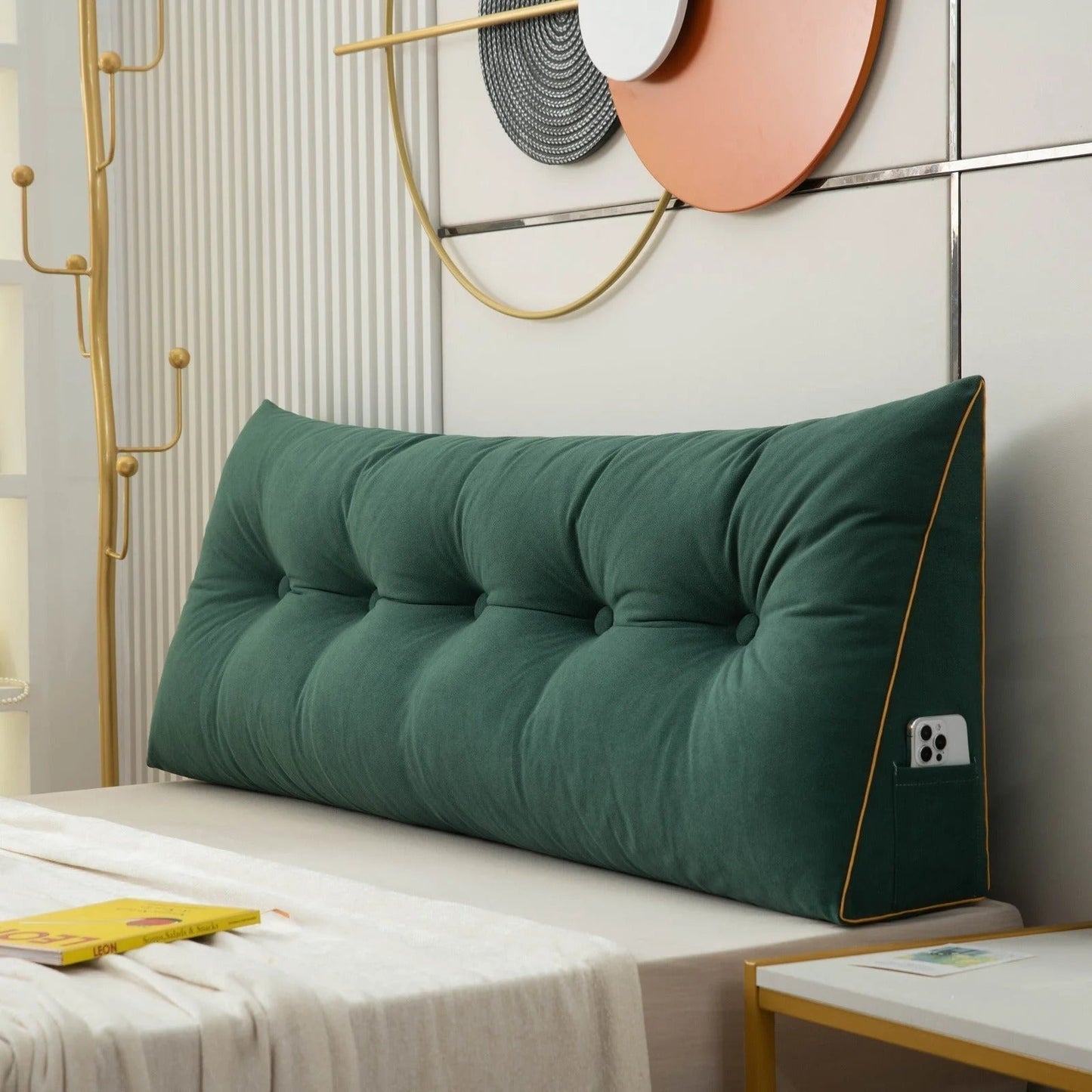 Skanto | Ergonomic Angle Pillow | Back and Neck Support with Removable Cover for Bed and Sofa Relaxation