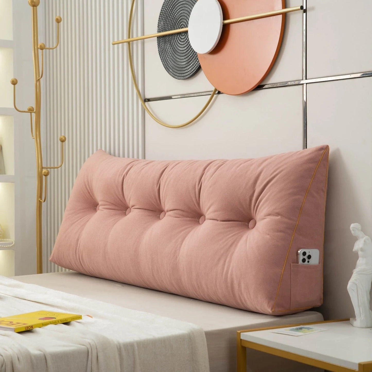 Skanto | Ergonomic Angle Pillow | Back and Neck Support with Removable Cover for Bed and Sofa Relaxation