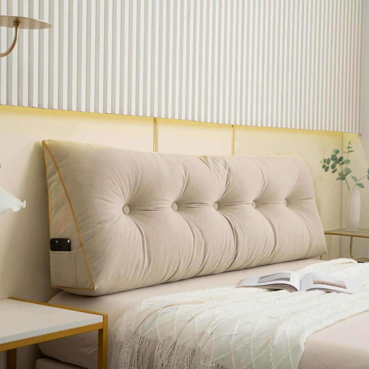 Skanto | Ergonomic Angle Pillow | Back and Neck Support with Removable Cover for Bed and Sofa Relaxation