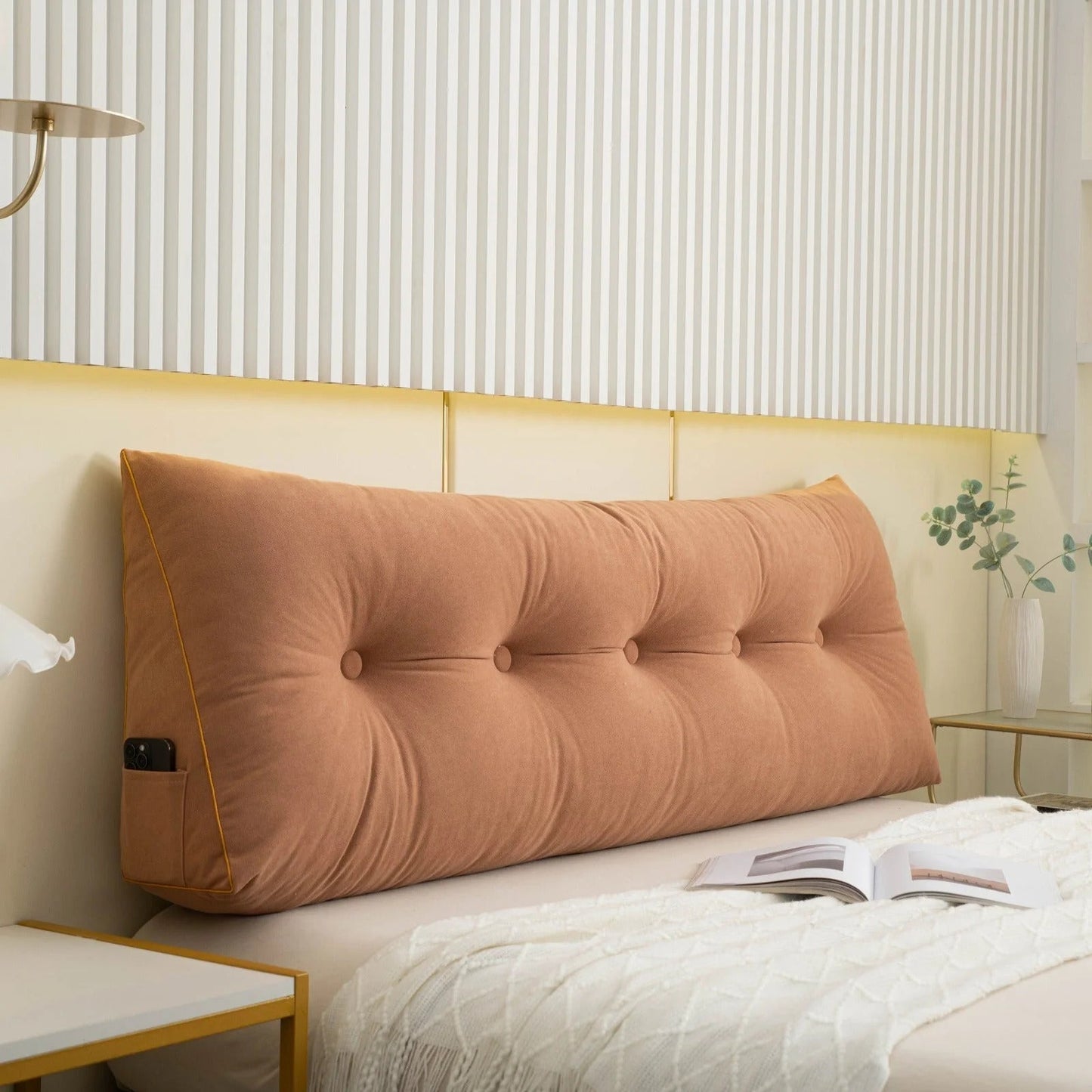Skanto | Ergonomic Angle Pillow | Back and Neck Support with Removable Cover for Bed and Sofa Relaxation