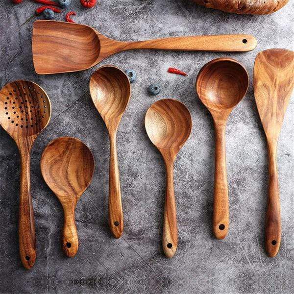 BowLift | Wooden Cooking Utensils Set Teak Eco-Friendly