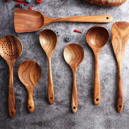 BowLift | Wooden Cooking Utensils Set Teak Eco-Friendly