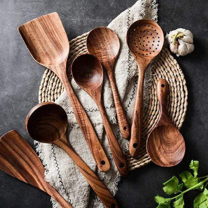 BowLift | Wooden Cooking Utensils Set Teak Eco-Friendly