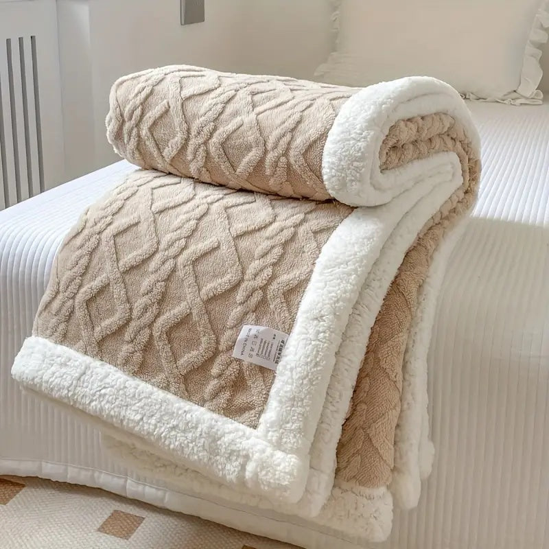 Skanto | Fleece Throw Blanket Sherpa Reversible Bedspread