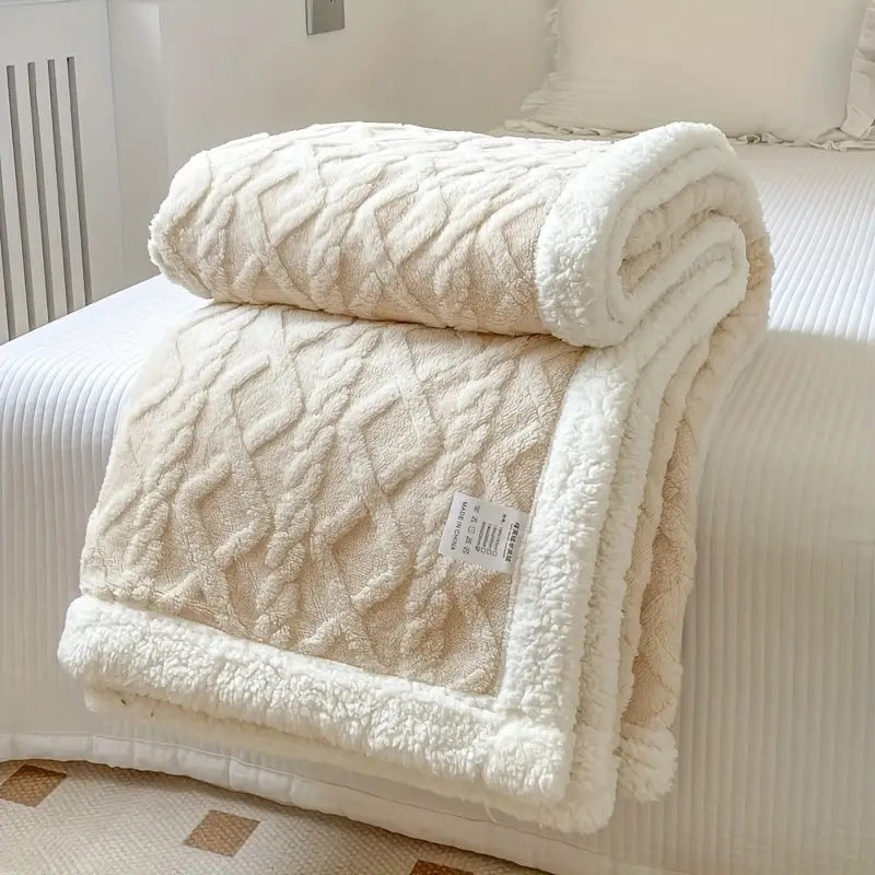 Skanto | Fleece Throw Blanket Sherpa Reversible Bedspread