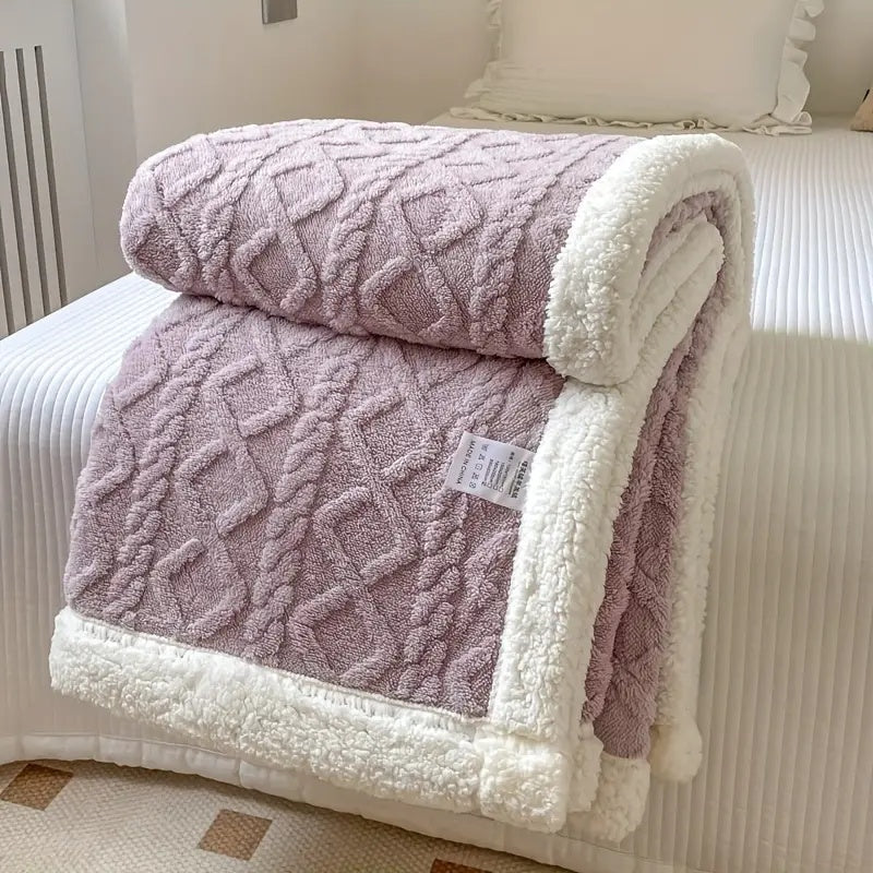 Skanto | Fleece Throw Blanket Sherpa Reversible Bedspread