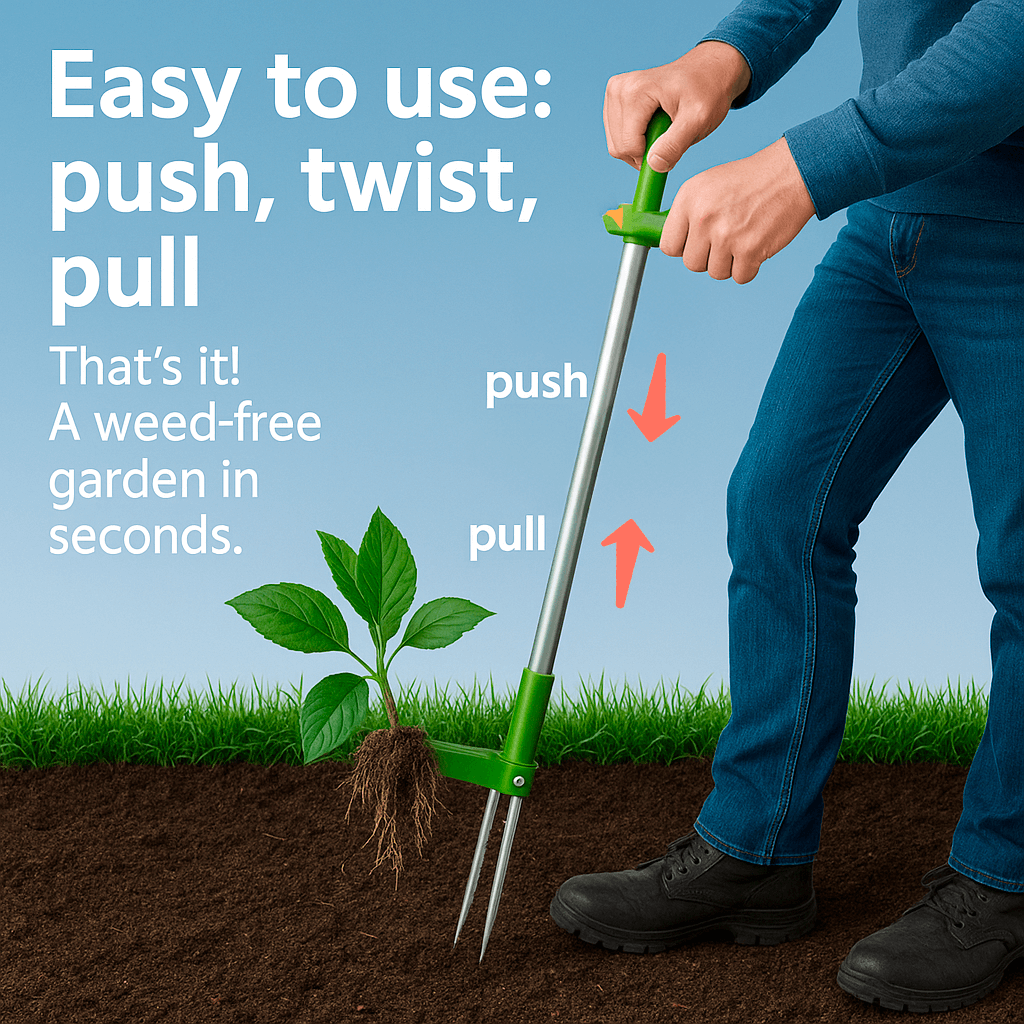 BowLift | RootRipper Garden Weed Puller Tool - Heavy-Duty Handheld Weeder for Efficient Weed Removal in Lawns & Gardens