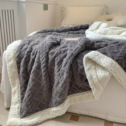 Skanto | Fleece Throw Blanket Sherpa Reversible Bedspread