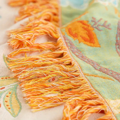 BowLift | Rustic Floral Boho Blanket | 100% Cotton Blanket for Sensitive Skin