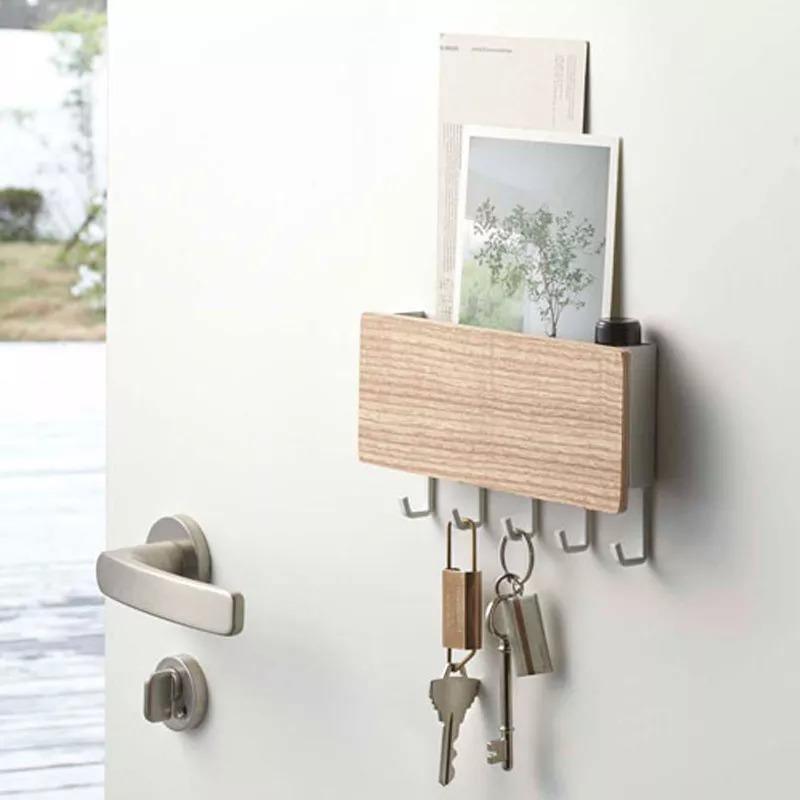 Skanto | KeyOrganize Wooden Key Holder Wall Shelf | Multifunctional & Stylish | Wall Decor & Storage