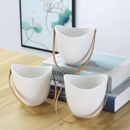 Ceramic Flower Pots Bag Shape | Elegant Plant Stands | Home & Garden Decor
