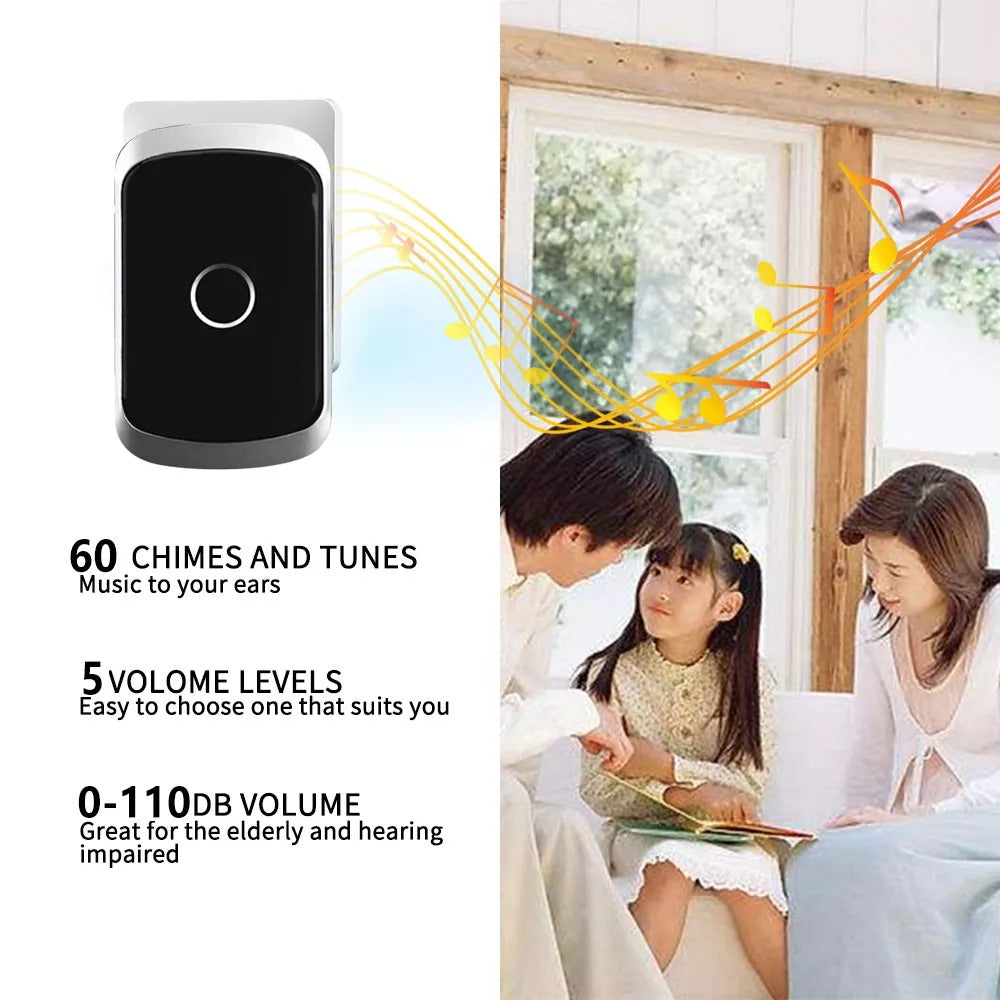 BowLift | Wireless Waterproof Doorbell with LED Flash – Easy Installation, Adjustable Volume & 36 Chimes