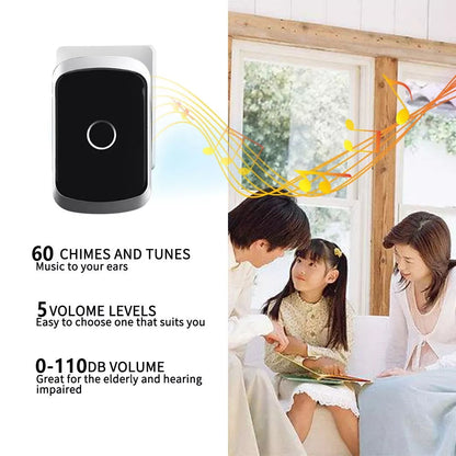 Skanto | Wireless Waterproof Doorbell with LED Flash – Easy Installation, Adjustable Volume & 36 Melodies