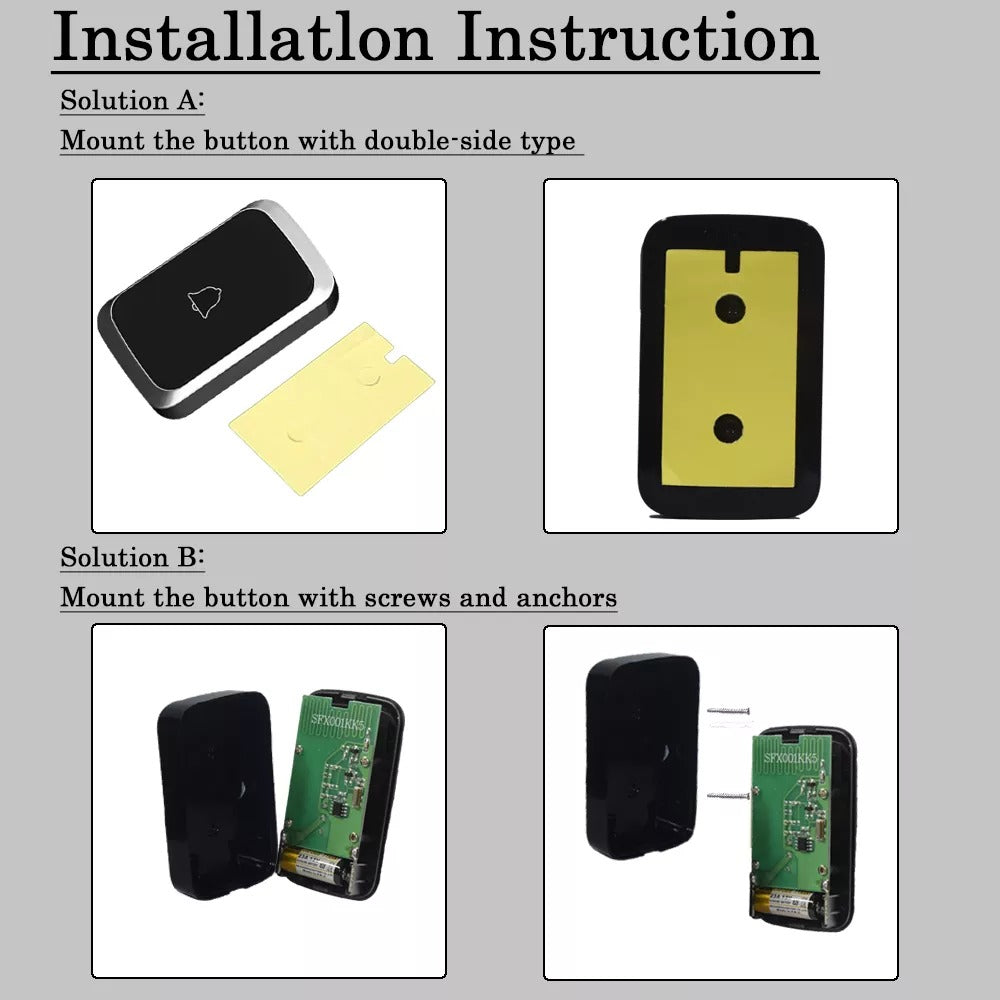 Skanto | Wireless Waterproof Doorbell with LED Flash – Easy Installation, Adjustable Volume & 36 Melodies