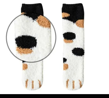BowLift | Cozy Cat Paw Socks – Plush Fleece Ankle Socks with Elastic Fit