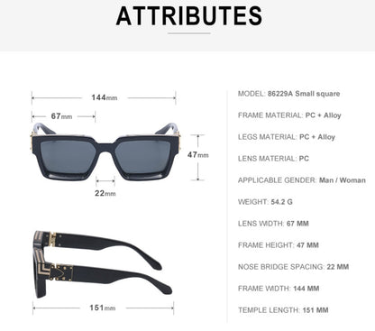 BowLift | Black Square UV Protection Sunglasses