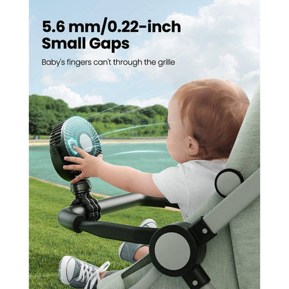 Portable Stroller Fan USB C Rechargeable, 5 Speeds Quiet Baby Clip Fan with LED Display 10 Hours Battery for Car Seat Bassinet Travel | Skanto