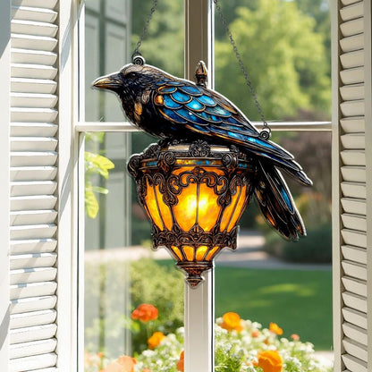 BowLift | Crow Pendant | Hand-Painted Gothic Decor