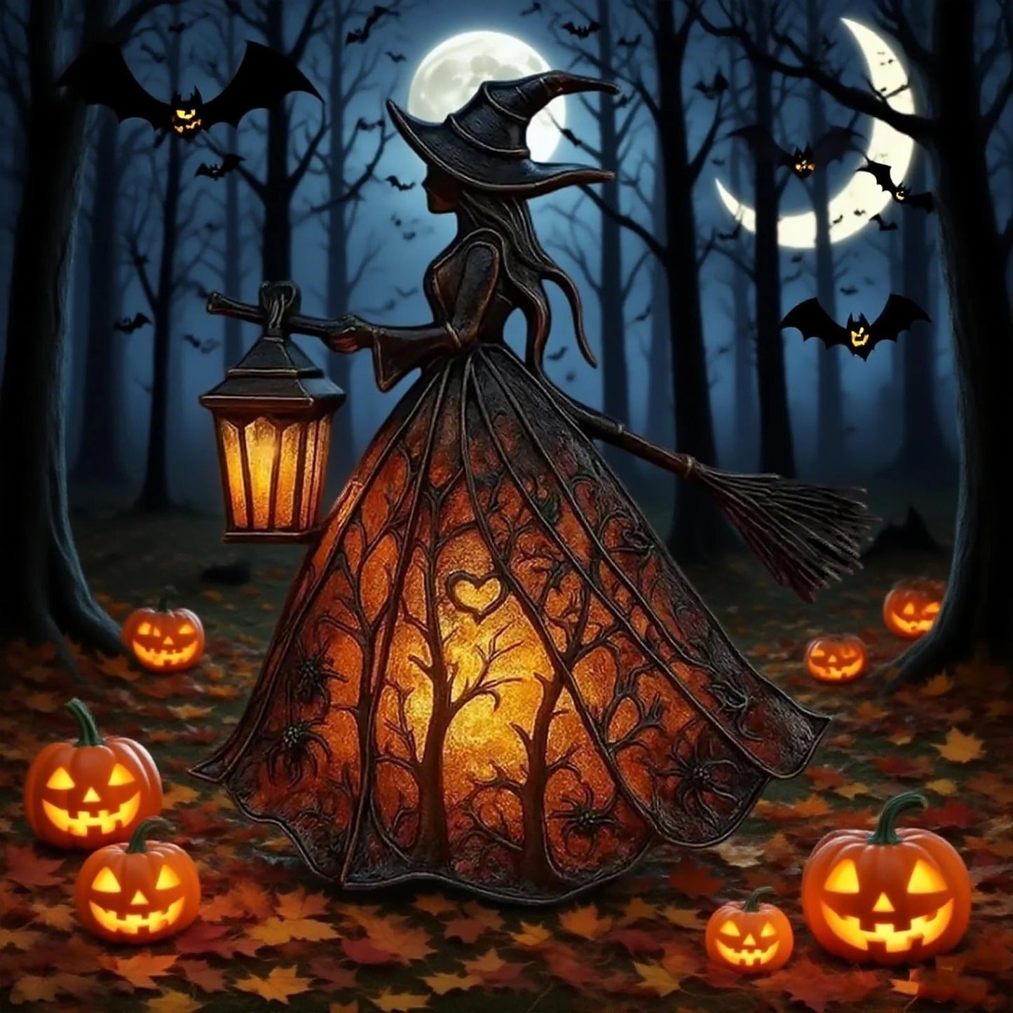 BowLift | Halloween Witches Lamp Mystica – Magical LED Decorative Lamp for Indoor