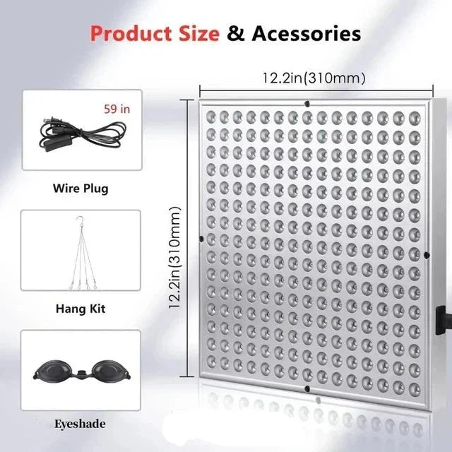 Skanto | Infrared Light Therapy Panel – 225 LED Red & Near-Infrared – Skin Renewal, Pain Relief & Relaxation for Home Use