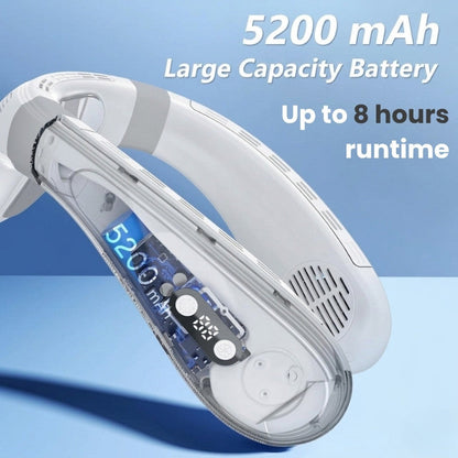 Dual-Cooling Neck Fan with 5200mAh Battery & Cooling Plate | Bowlift