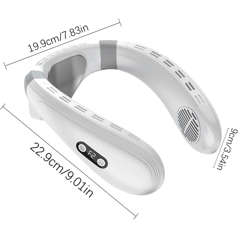 Dual-Cooling Neck Fan with 5200mAh Battery & Cooling Plate | Brehn