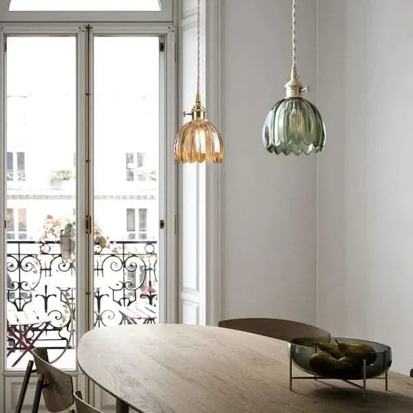 Skanto | Glass Flower Pendant Light – Japanese Style
