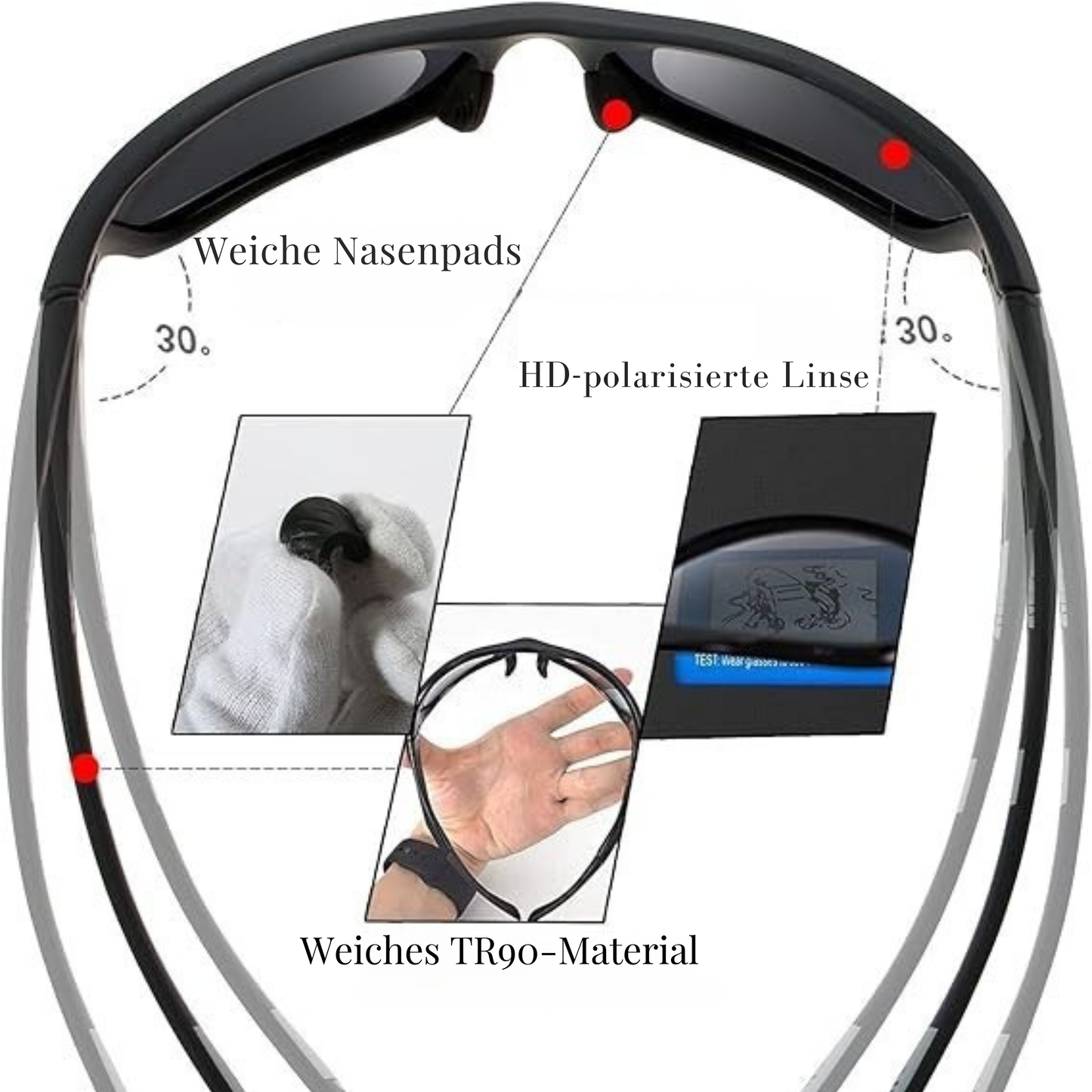 BowLift | Polarized Sunglasses – 100% UV Protection & Polarized Lenses for Sports & Leisure | Scratch-resistant & Lightweight