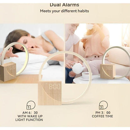 Skanto | Smart Snooze – Sunrise Alarm Clock with Dimmable Touch Lamp and Soothing Sounds