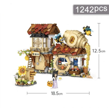 Skanto | Ancient Honey Bee & Bacon Shop Micro Building Set Collection