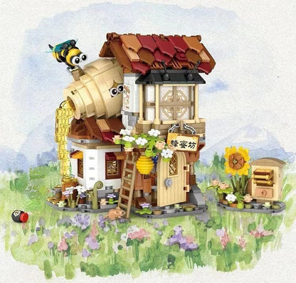 Skanto | Ancient Honey Bee & Bacon Shop Micro Building Set Collection