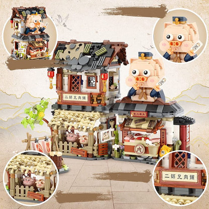 Skanto | Ancient Honey Bee & Bacon Shop Micro Building Set Collection