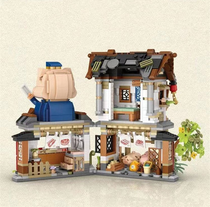 Skanto | Ancient Honey Bee & Bacon Shop Micro Building Set Collection