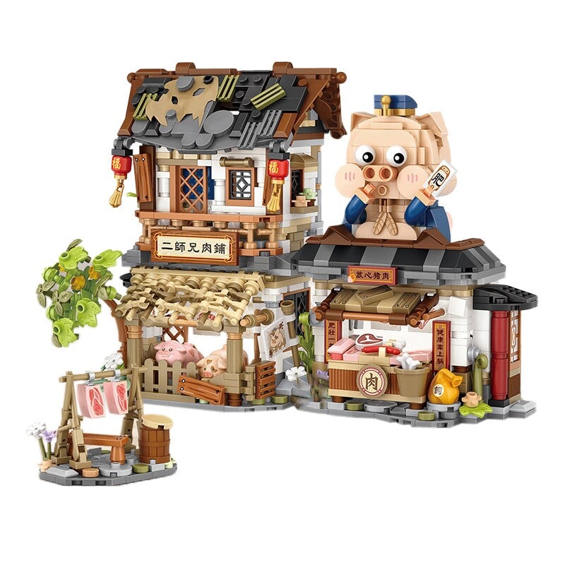 Skanto | Ancient Honey Bee & Bacon Shop Micro Building Set Collection