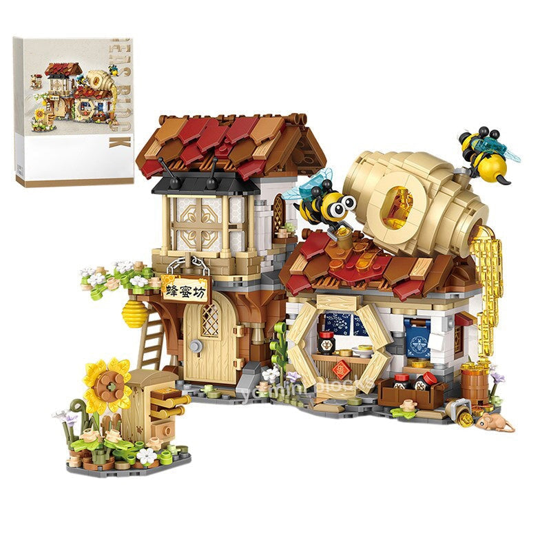 Skanto | Ancient Honey Bee & Bacon Shop Micro Building Set Collection