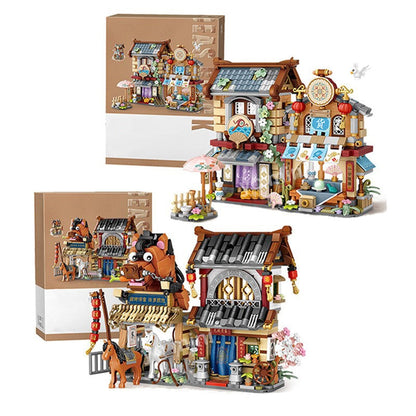Skanto | Ancient Honey Bee & Bacon Shop Micro Building Set Collection