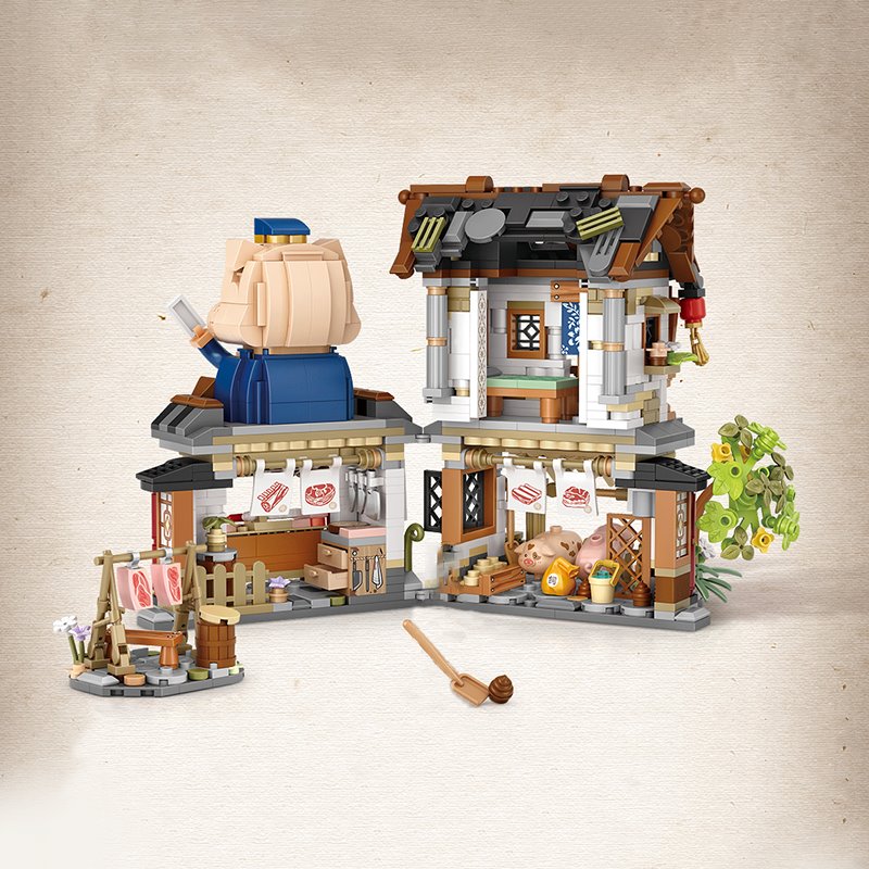 Skanto | Ancient Honey Bee & Bacon Shop Micro Building Set Collection