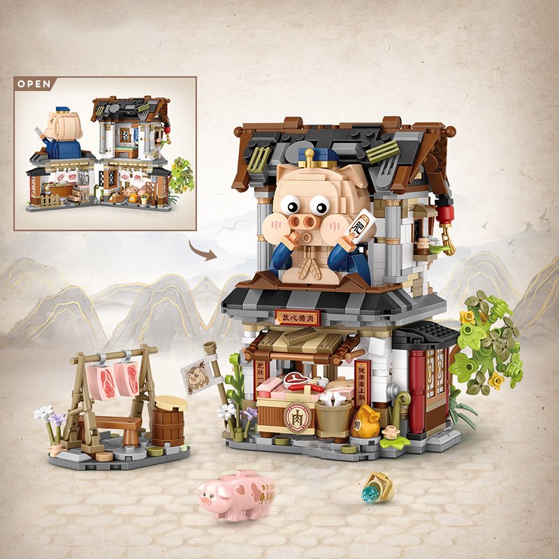 Skanto | Ancient Honey Bee & Bacon Shop Micro Building Set Collection