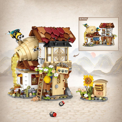 Skanto | Ancient Honey Bee & Bacon Shop Micro Building Set Collection
