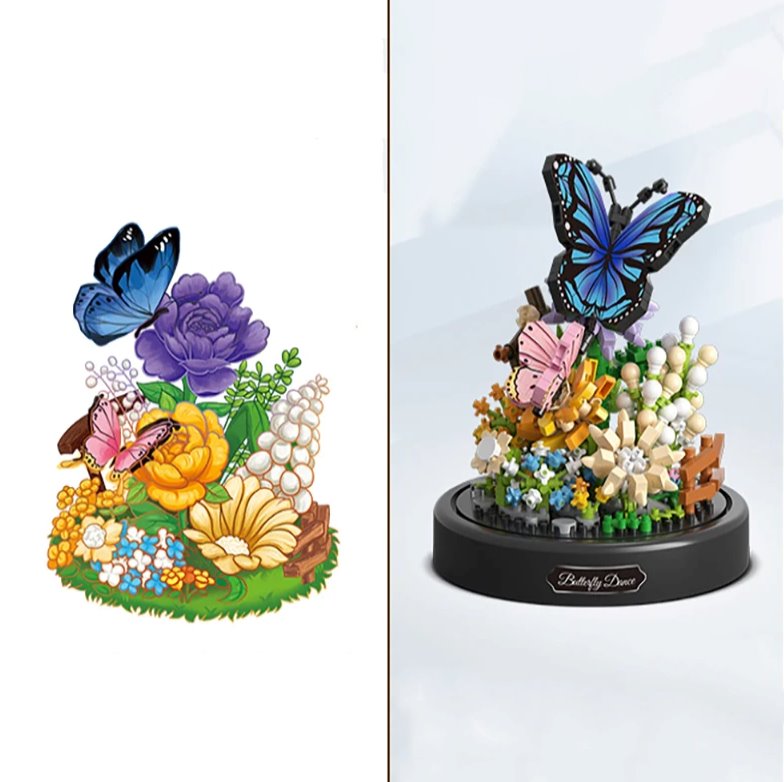 Brehn | Flowers Insects Butterfly Bee Nano Building Blocks