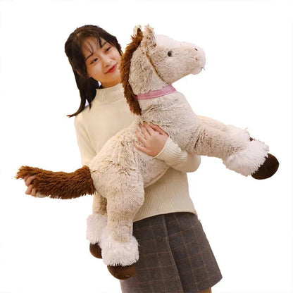 Skanto | Giant Fluffy Brown Grey Horse Plush Toy