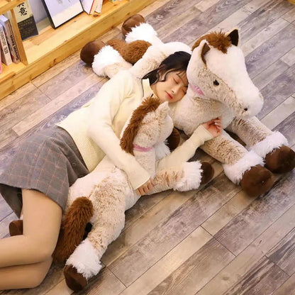 Skanto | Giant Fluffy Brown Grey Horse Plush Toy