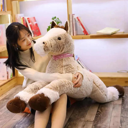 Skanto | Giant Fluffy Brown Grey Horse Plush Toy