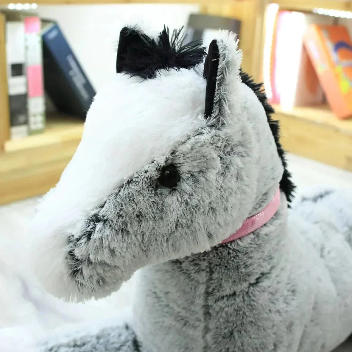 Skanto | Giant Fluffy Brown Grey Horse Plush Toy