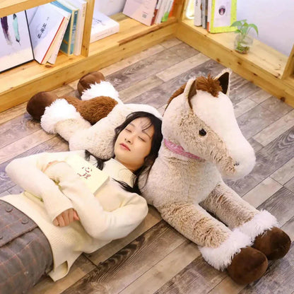 Skanto | Giant Fluffy Brown Grey Horse Plush Toy