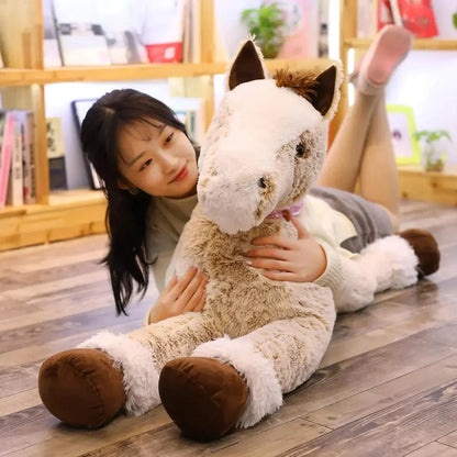 Skanto | Giant Fluffy Brown Grey Horse Plush Toy