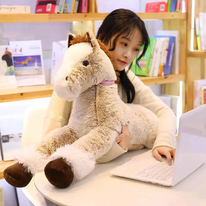 Skanto | Giant Fluffy Brown Grey Horse Plush Toy